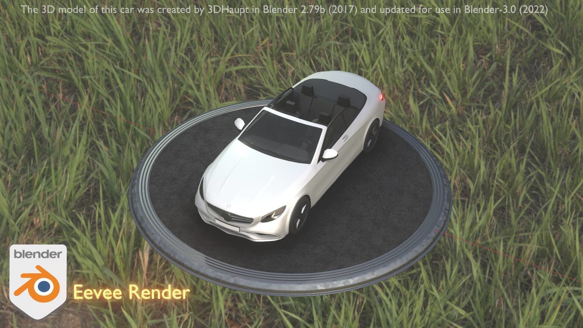 City Car 21 Upper Class Convertible Open Type-A White  Low-poly 3D model_20