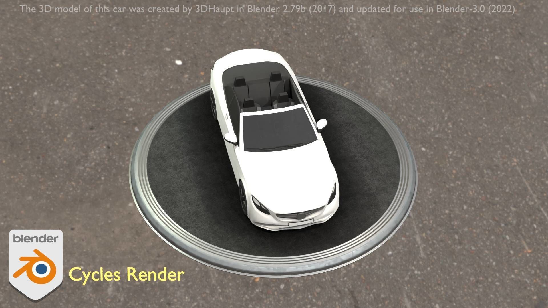 City Car 21 Upper Class Convertible Open Type-A White  Low-poly 3D model_68