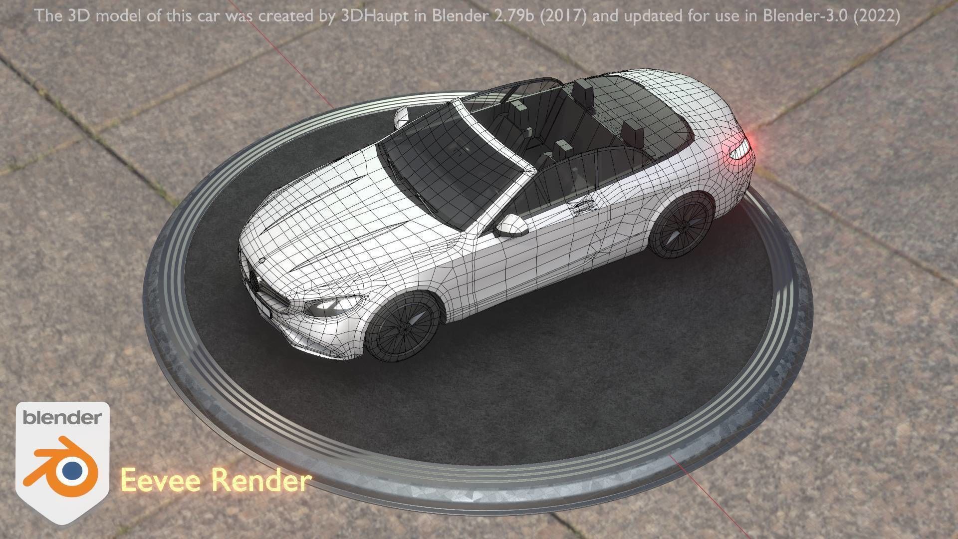 City Car 21 Upper Class Convertible Open Type-A White  Low-poly 3D model_54