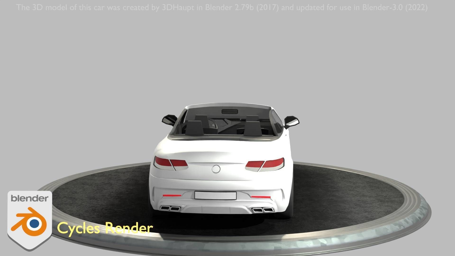 City Car 21 Upper Class Convertible Open Type-A White  Low-poly 3D model_27