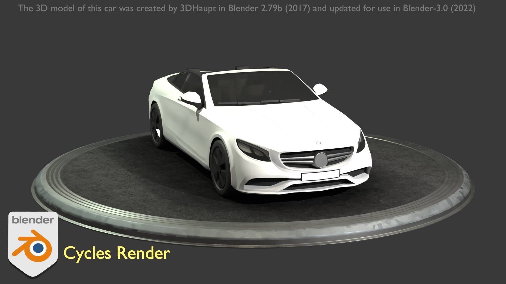 City Car 21 Upper Class Convertible Open Type-A White  Low-poly 3D model_78