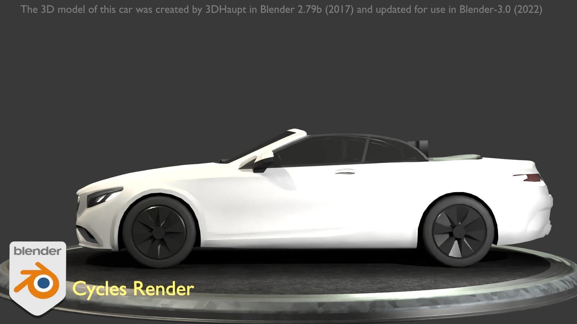 City Car 21 Upper Class Convertible Open Type-A White  Low-poly 3D model_37