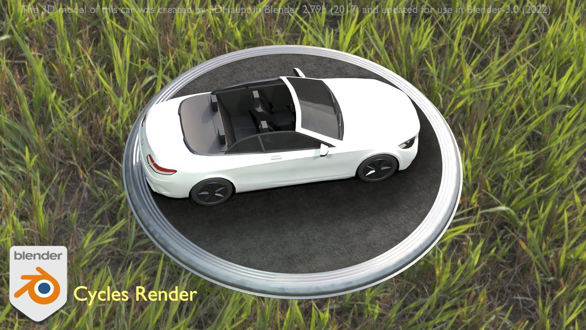 City Car 21 Upper Class Convertible Open Type-A White  Low-poly 3D model_59