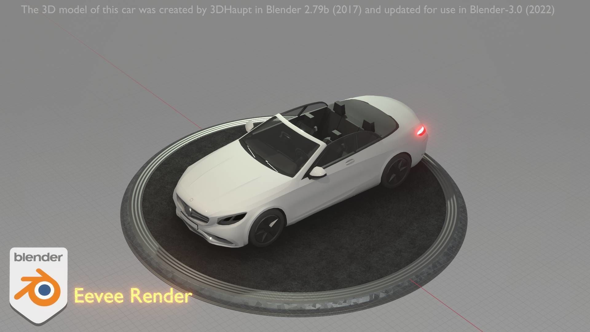 City Car 21 Upper Class Convertible Open Type-A White  Low-poly 3D model_33