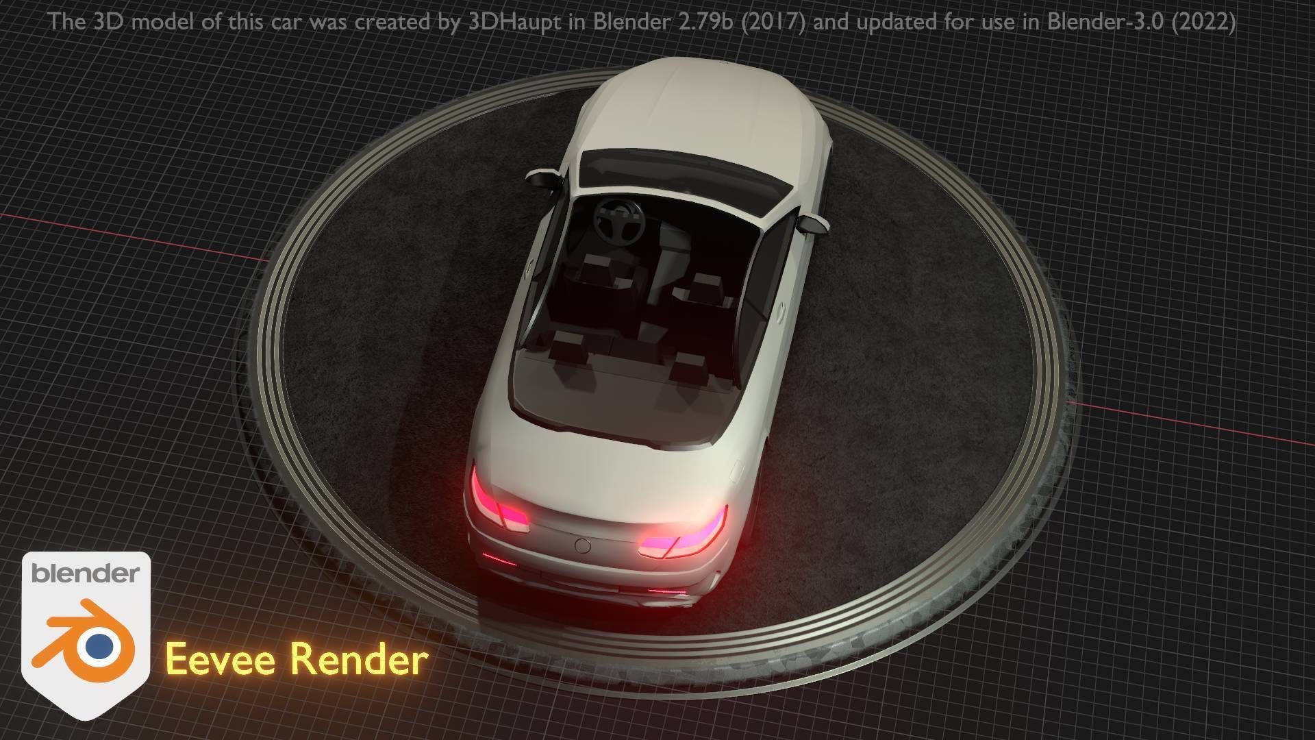 City Car 21 Upper Class Convertible Open Type-A White  Low-poly 3D model_69