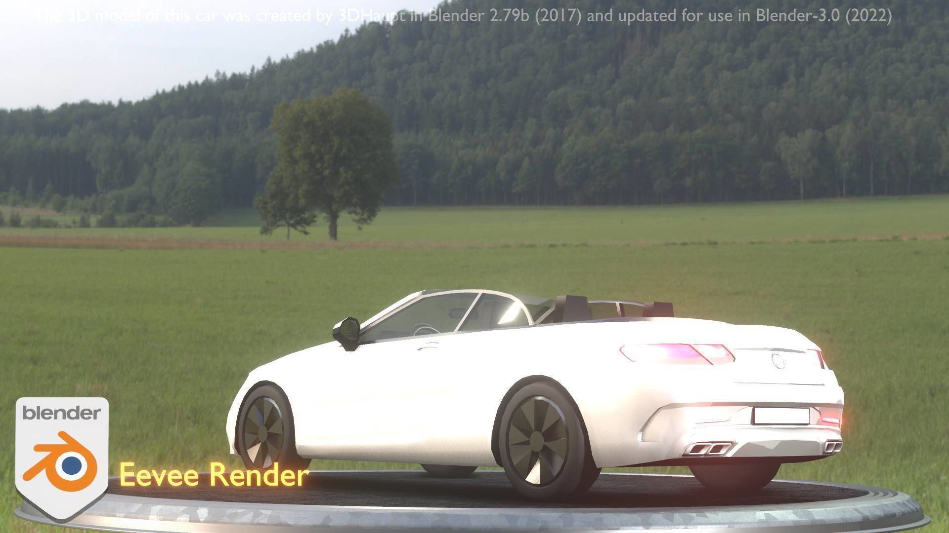 City Car 21 Upper Class Convertible Open Type-A White  Low-poly 3D model_71