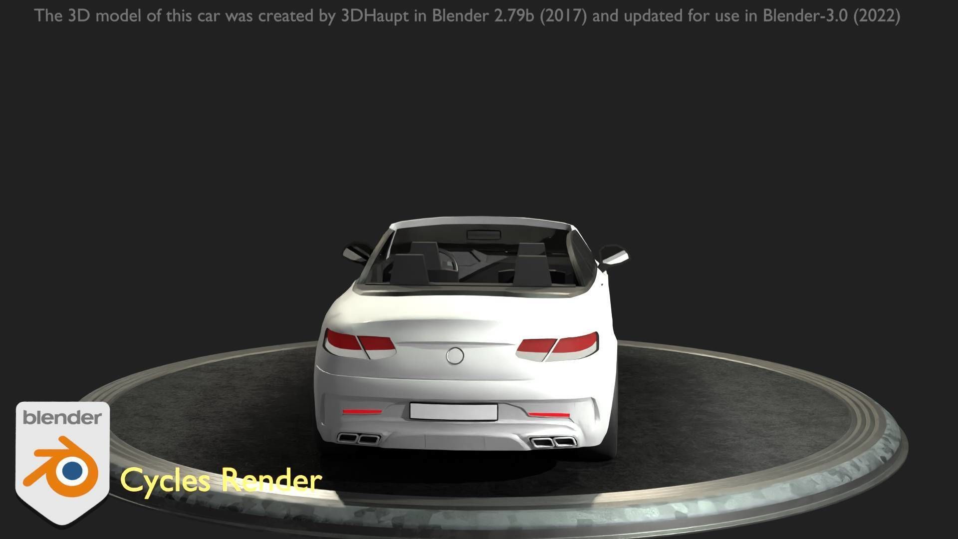 City Car 21 Upper Class Convertible Open Type-A White  Low-poly 3D model_50