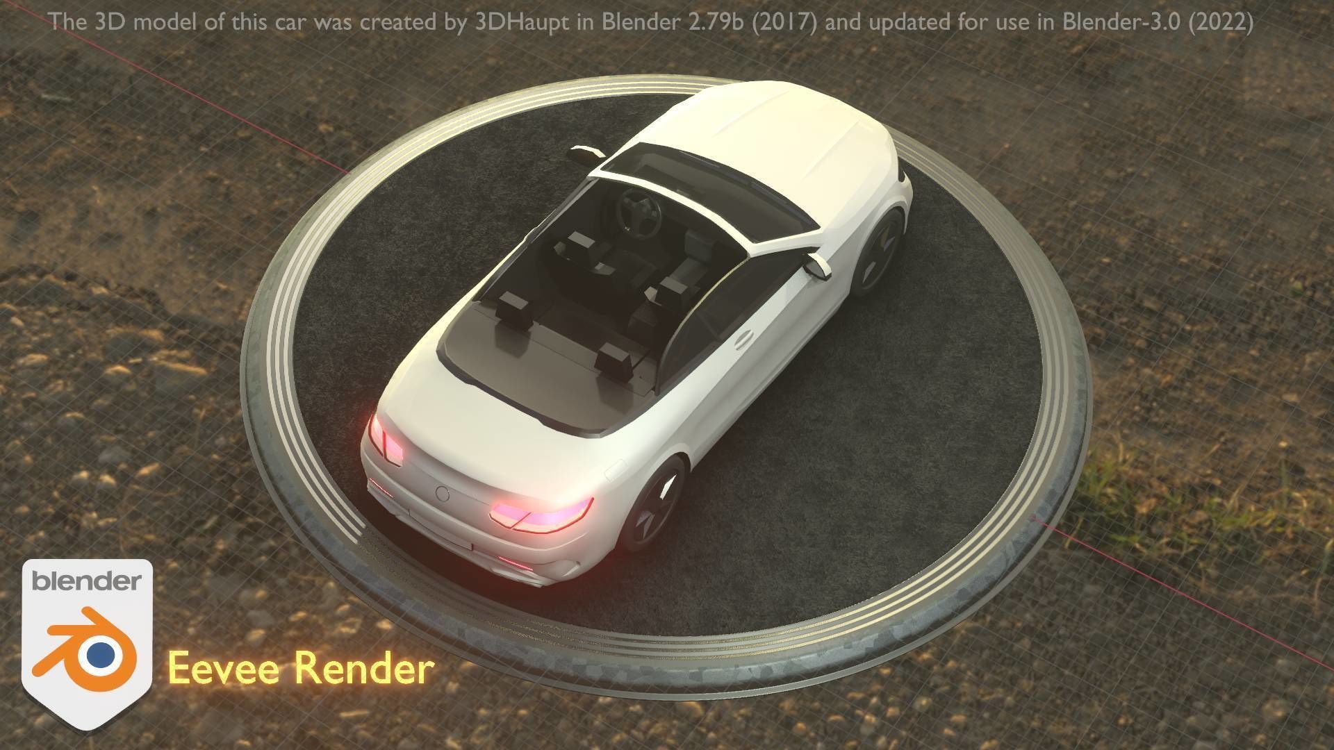 City Car 21 Upper Class Convertible Open Type-A White  Low-poly 3D model_21