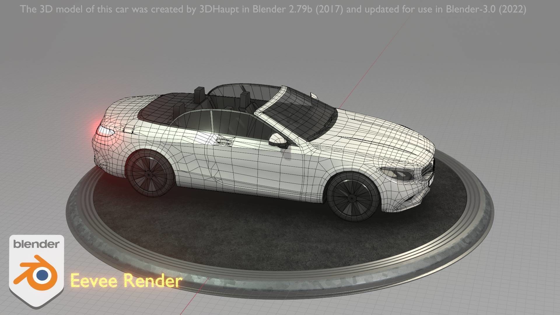 City Car 21 Upper Class Convertible Open Type-A White  Low-poly 3D model_46