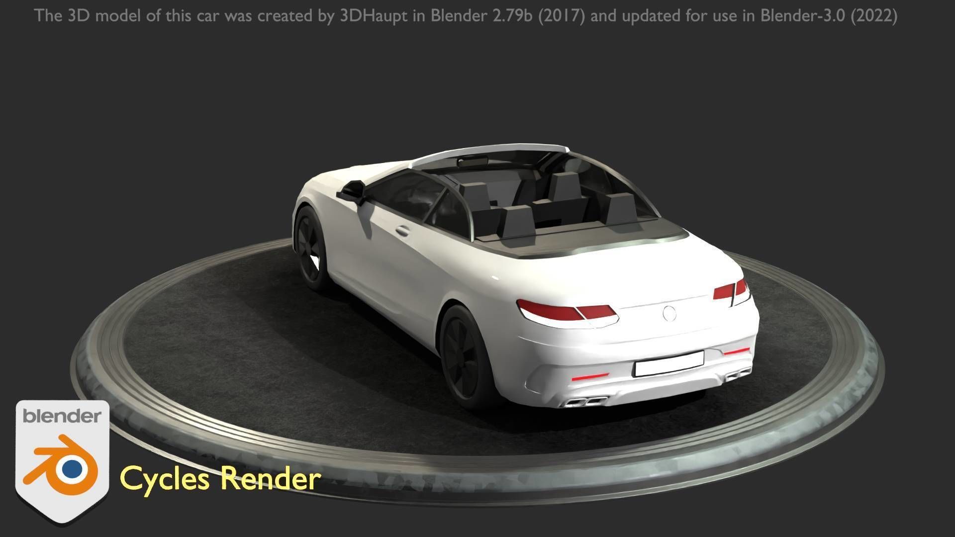 City Car 21 Upper Class Convertible Open Type-A White  Low-poly 3D model_81
