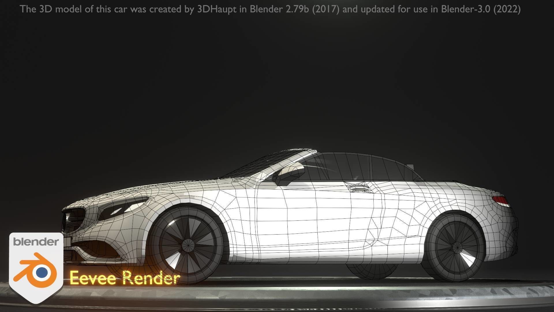 City Car 21 Upper Class Convertible Open Type-A White  Low-poly 3D model_34