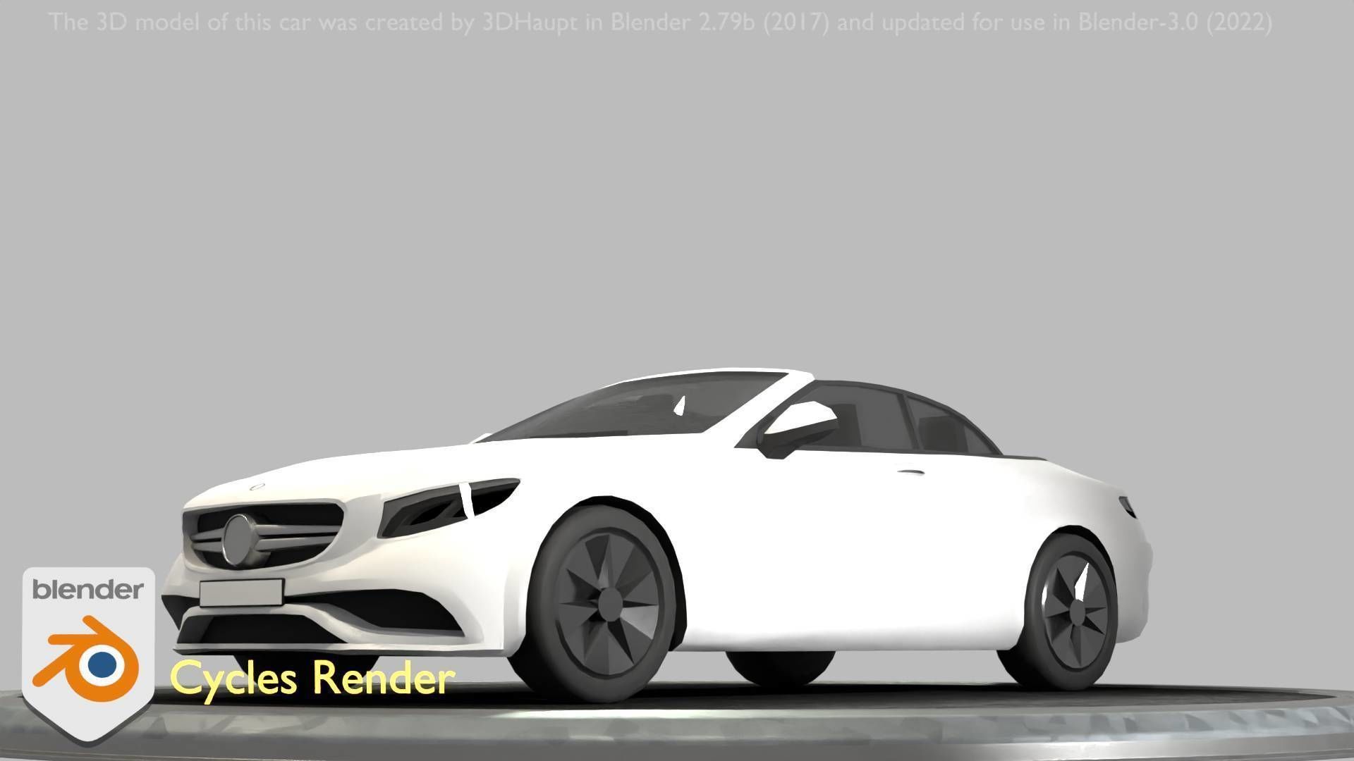 City Car 21 Upper Class Convertible Open Type-A White  Low-poly 3D model_41