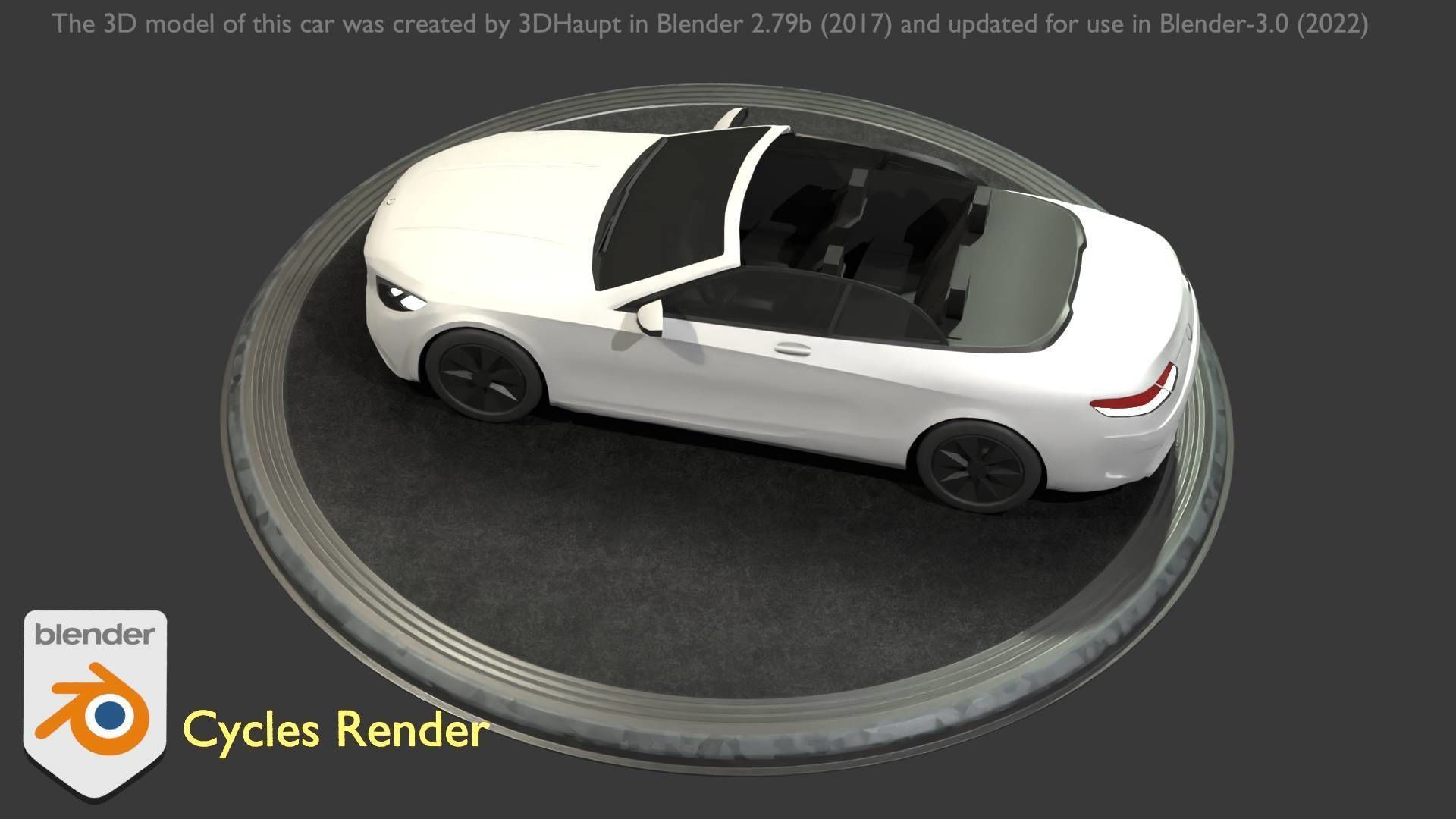 City Car 21 Upper Class Convertible Open Type-A White  Low-poly 3D model_95