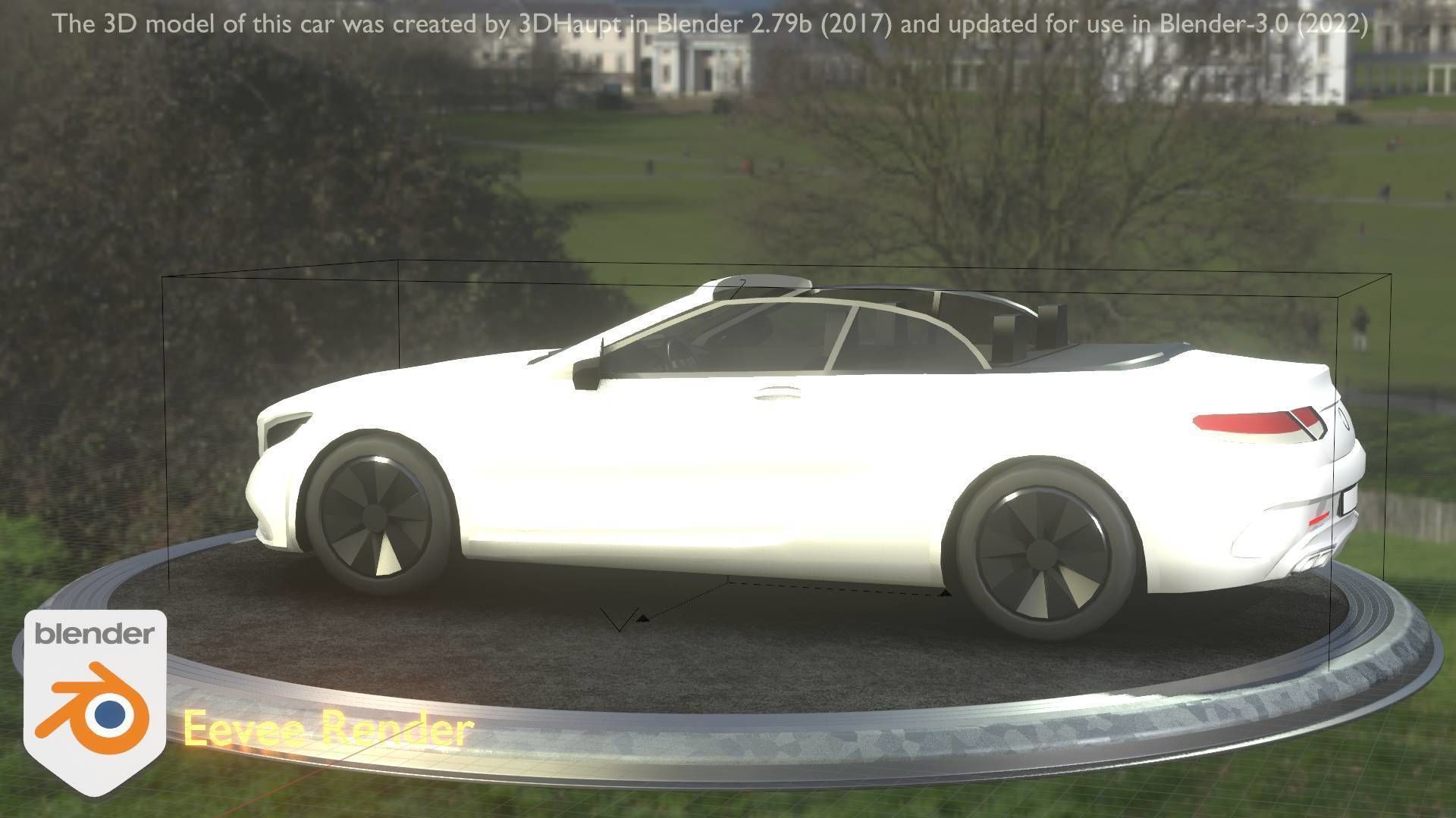 City Car 21 Upper Class Convertible Open Type-A White  Low-poly 3D model_40