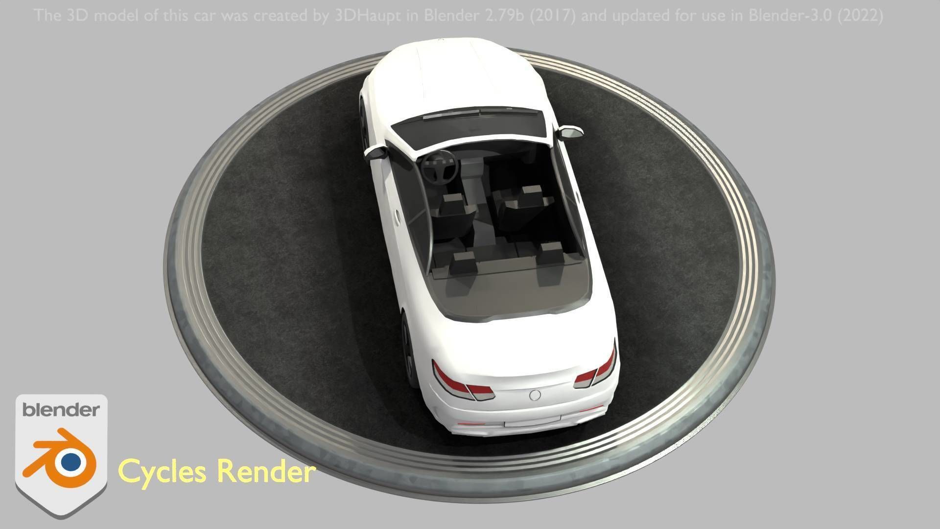 City Car 21 Upper Class Convertible Open Type-A White  Low-poly 3D model_67