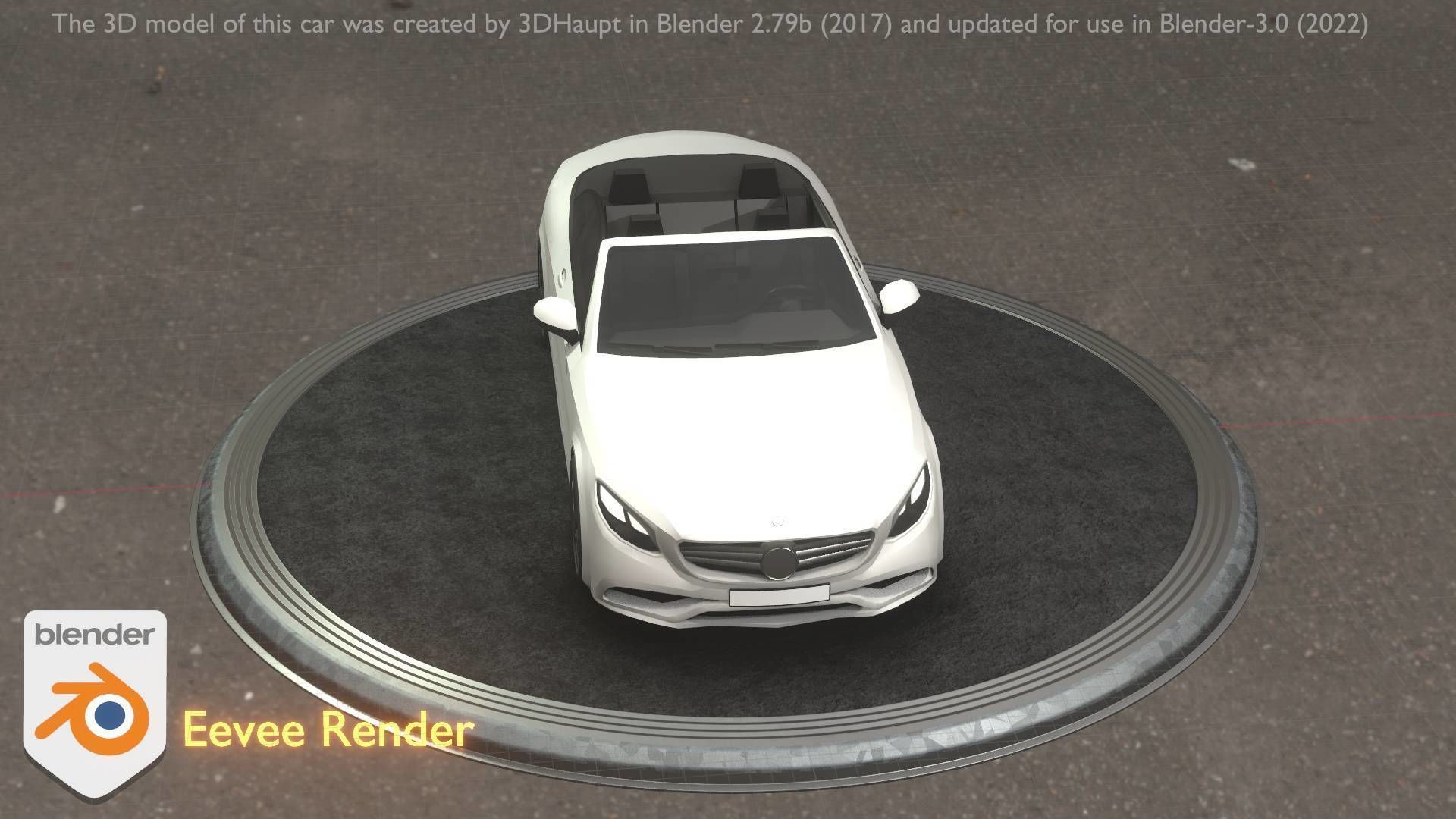 City Car 21 Upper Class Convertible Open Type-A White  Low-poly 3D model_88