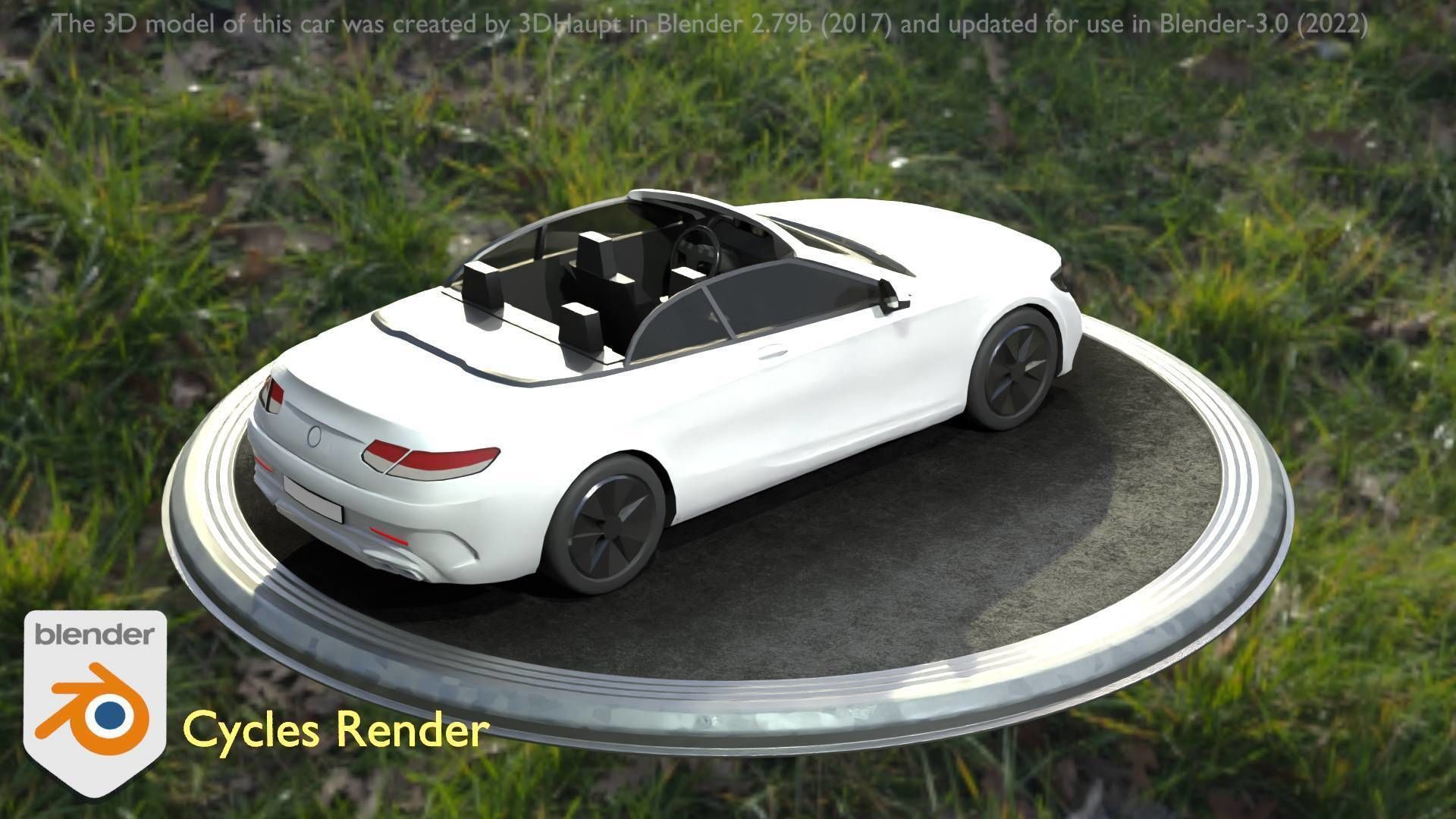 City Car 21 Upper Class Convertible Open Type-A White  Low-poly 3D model_38
