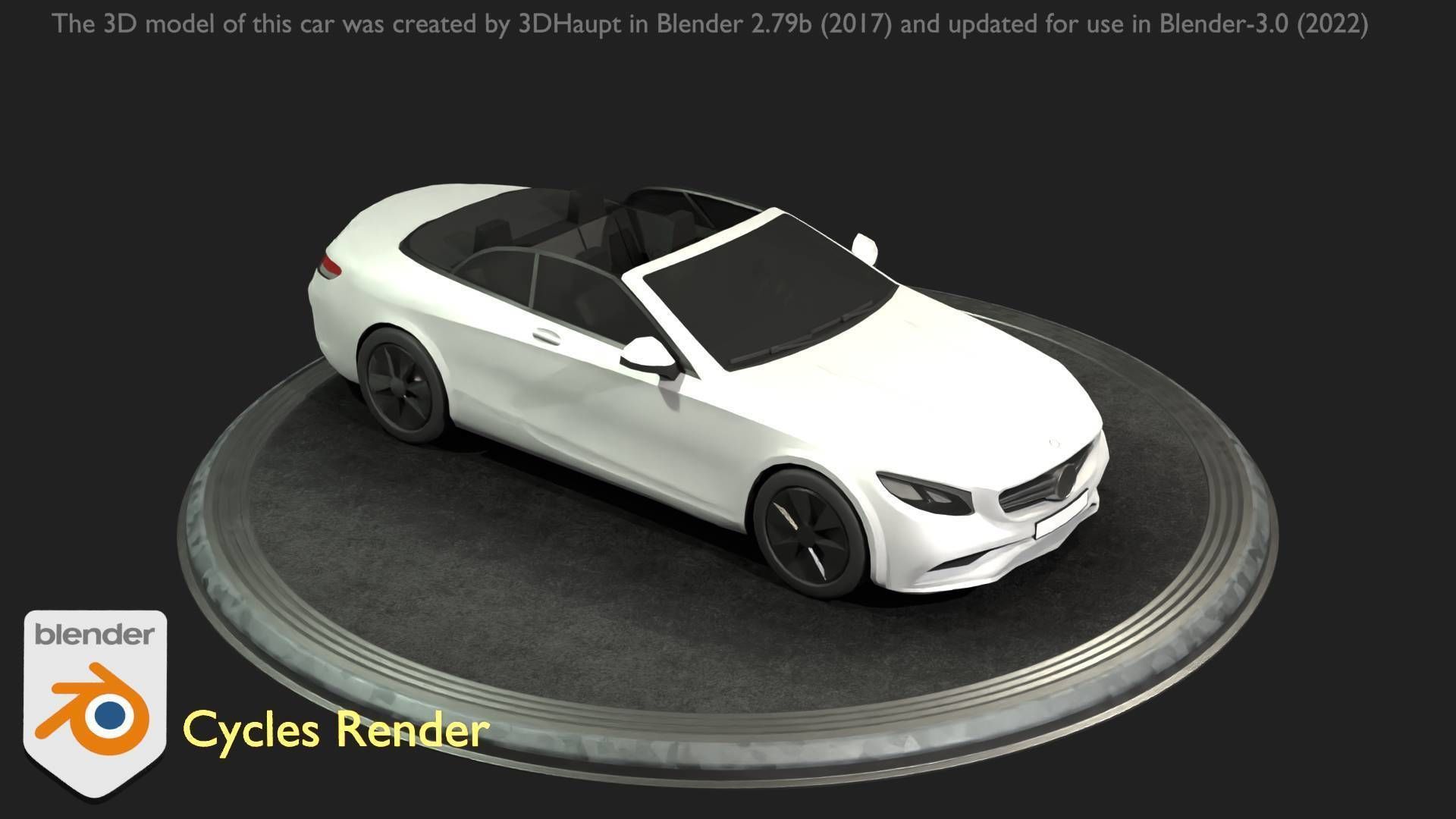 City Car 21 Upper Class Convertible Open Type-A White  Low-poly 3D model_49