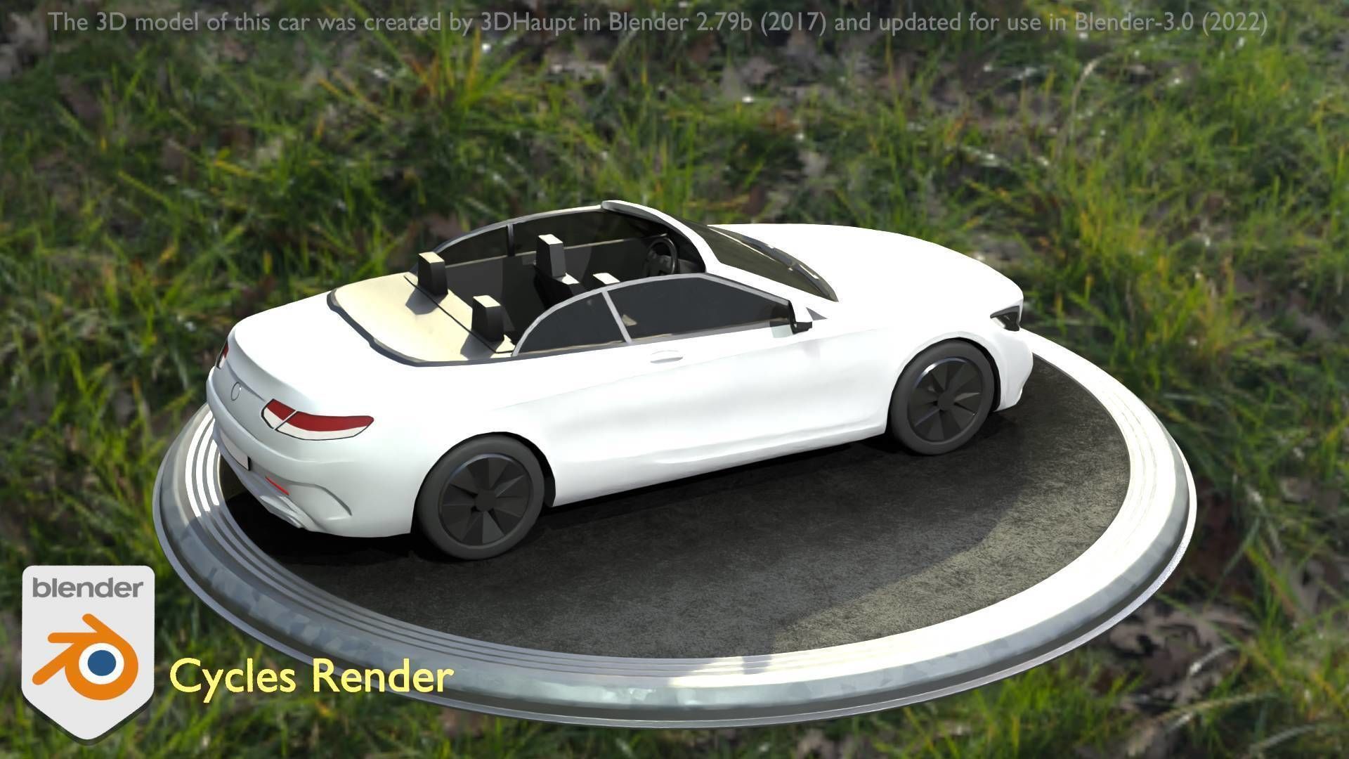 City Car 21 Upper Class Convertible Open Type-A White  Low-poly 3D model_90