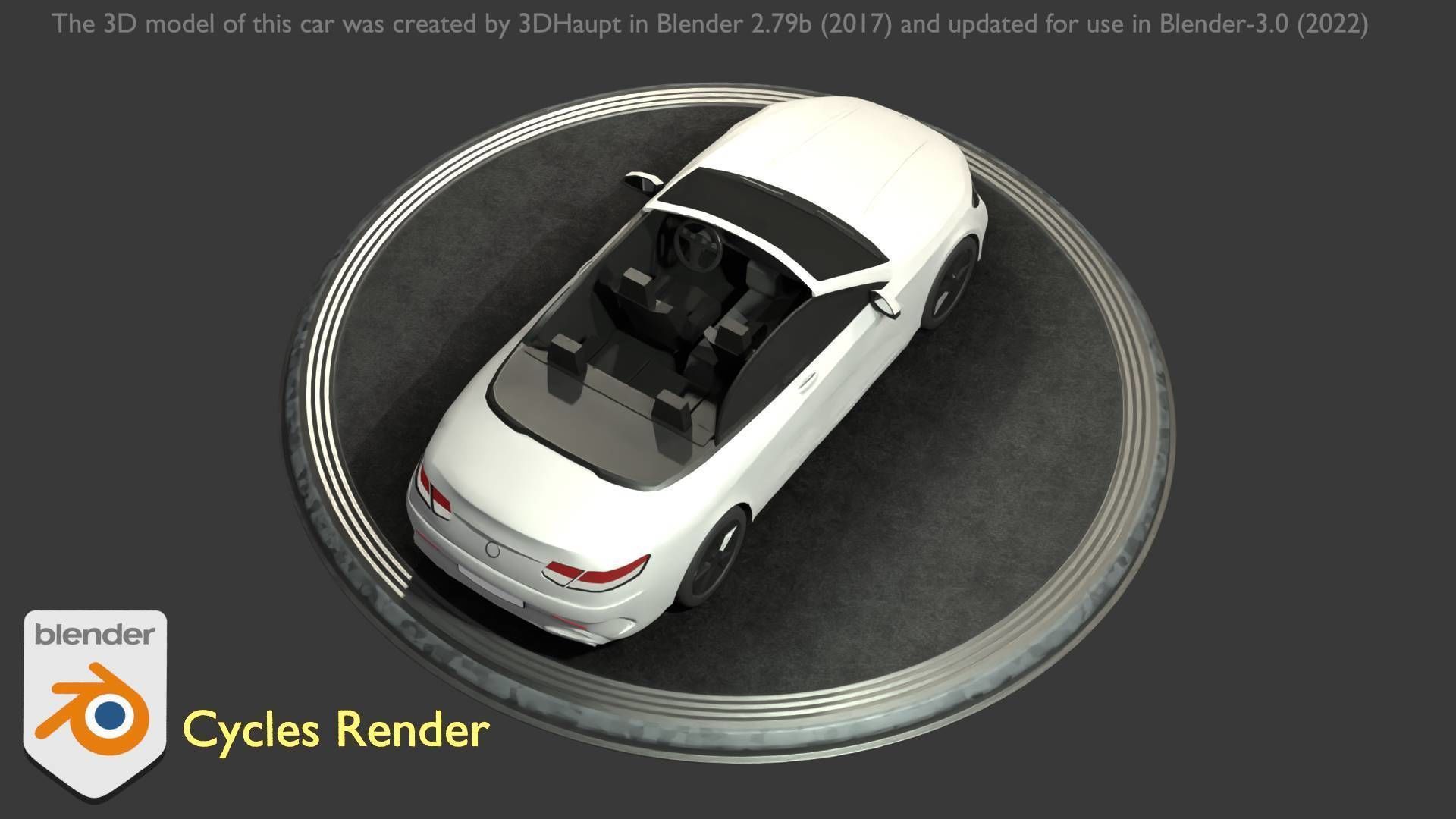 City Car 21 Upper Class Convertible Open Type-A White  Low-poly 3D model_58