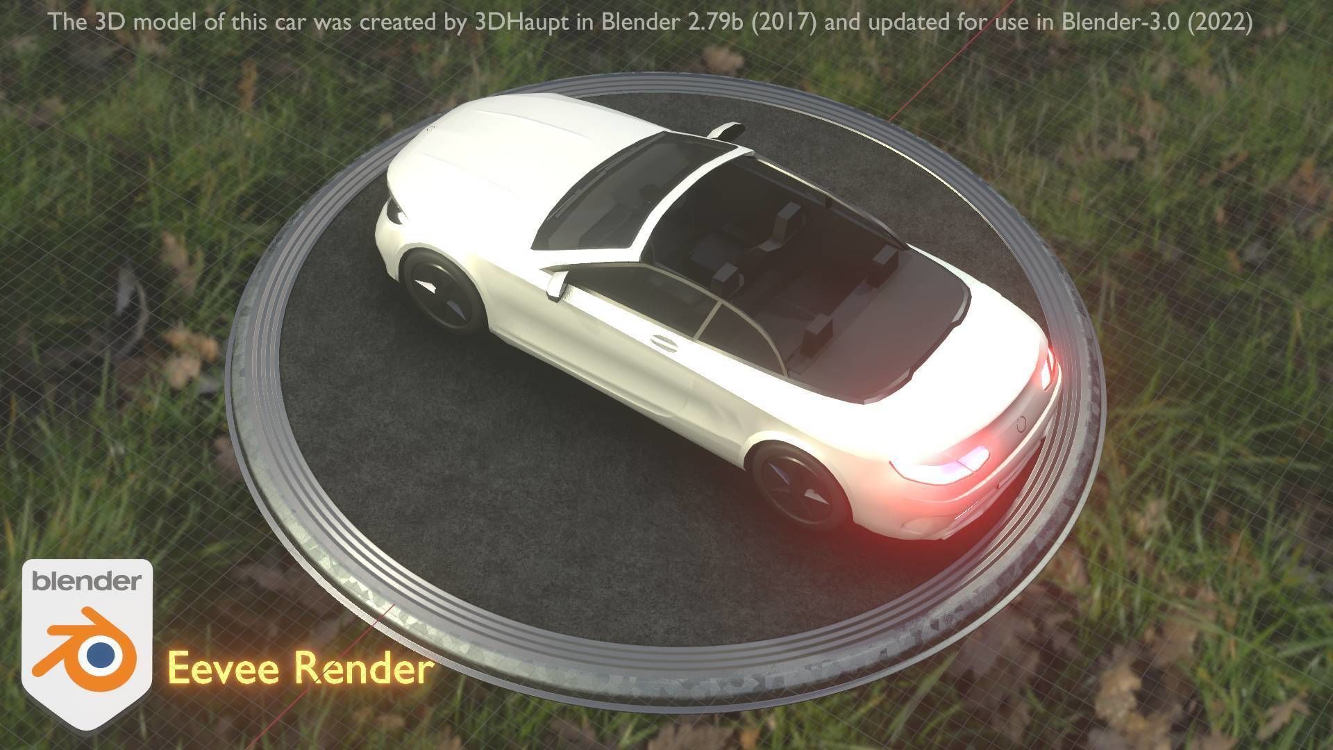 City Car 21 Upper Class Convertible Open Type-A White  Low-poly 3D model_100