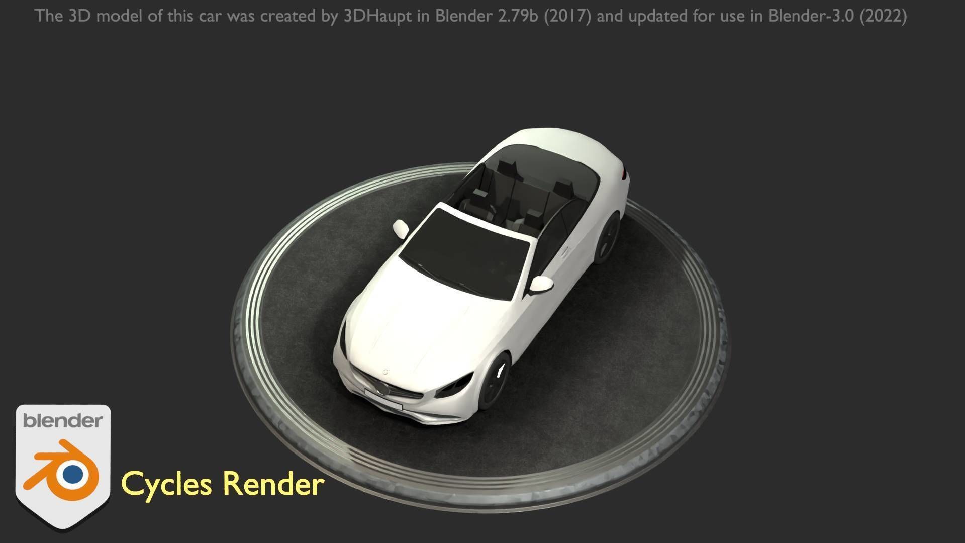 City Car 21 Upper Class Convertible Open Type-A White  Low-poly 3D model_65
