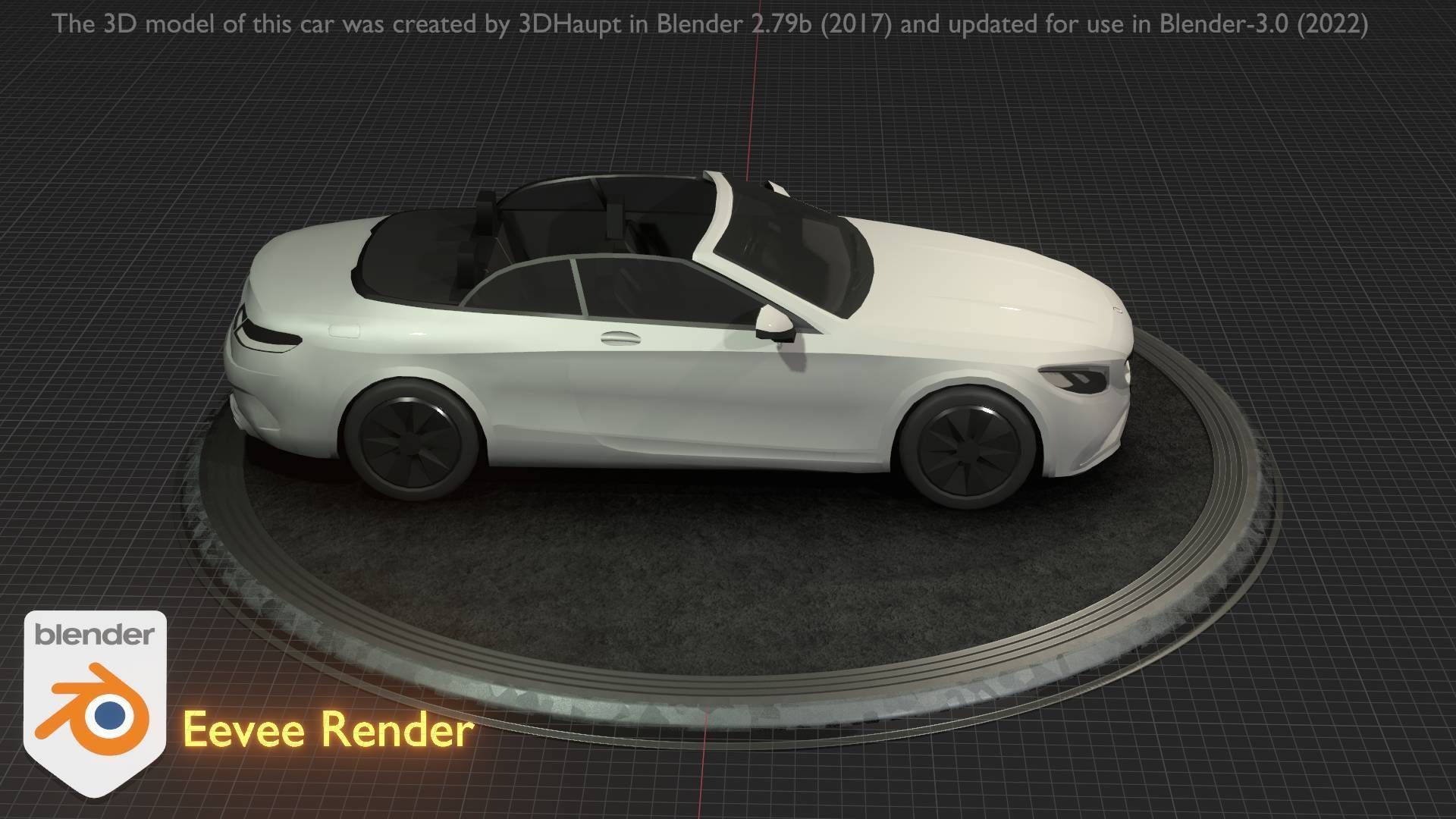 City Car 21 Upper Class Convertible Open Type-A White  Low-poly 3D model_83