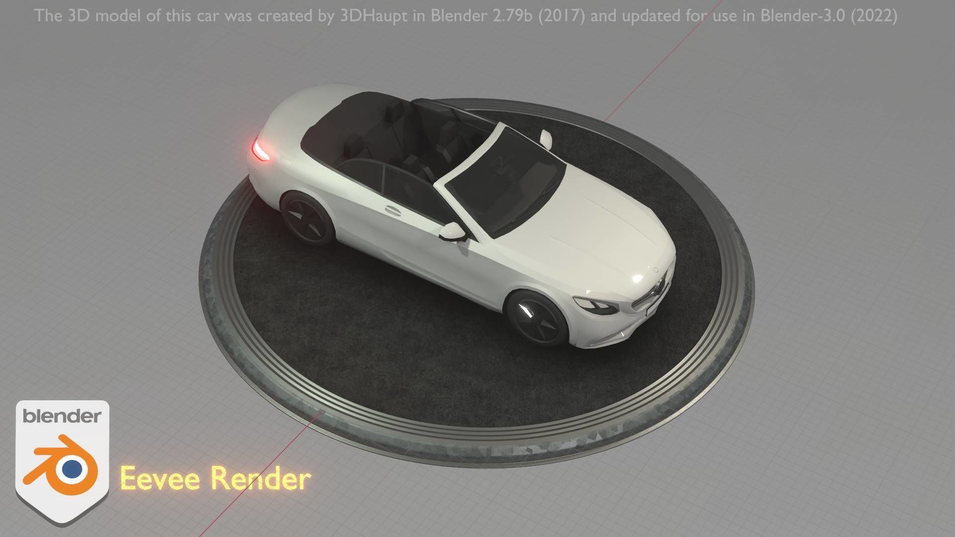 City Car 21 Upper Class Convertible Open Type-A White  Low-poly 3D model_18