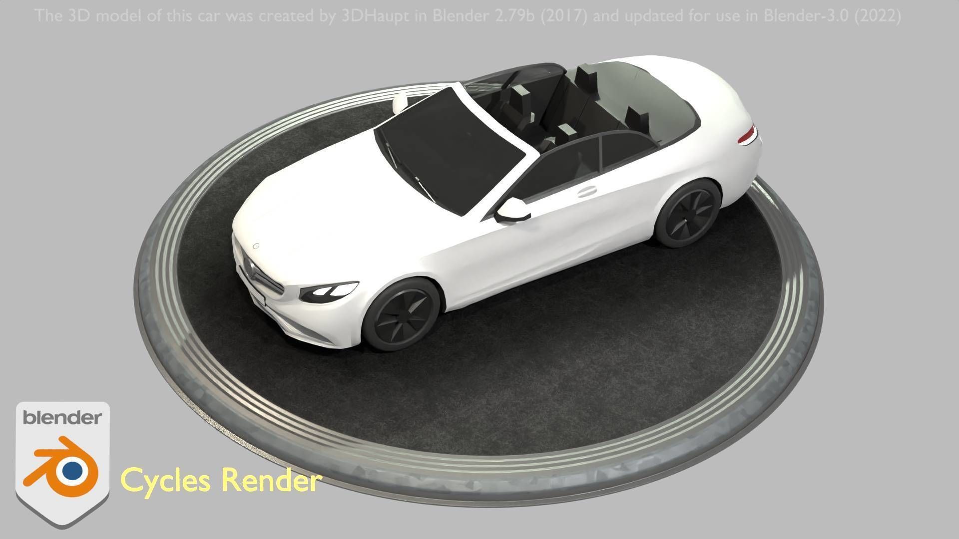 City Car 21 Upper Class Convertible Open Type-A White  Low-poly 3D model_96