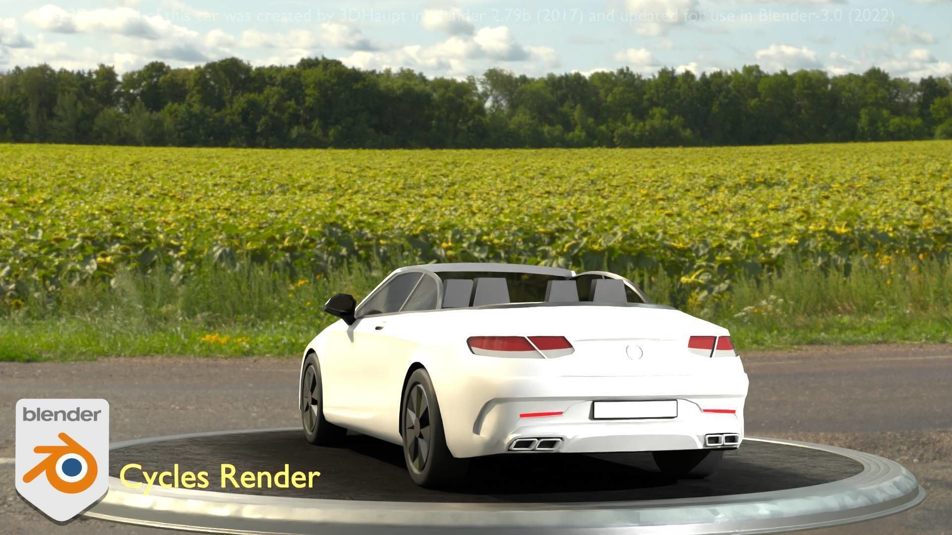 City Car 21 Upper Class Convertible Open Type-A White  Low-poly 3D model_70