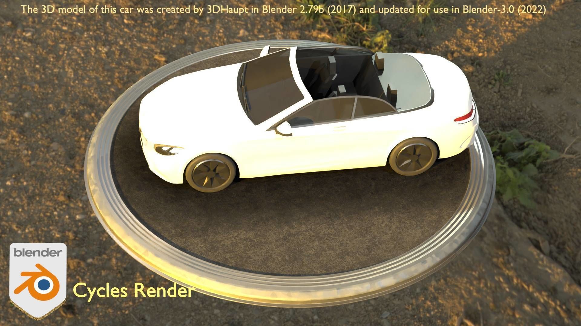 City Car 21 Upper Class Convertible Open Type-A White  Low-poly 3D model_56