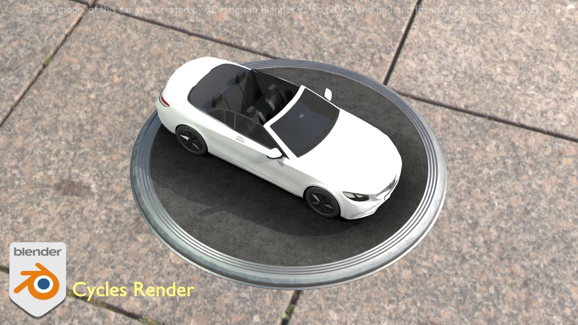 City Car 21 Upper Class Convertible Open Type-A White  Low-poly 3D model_62