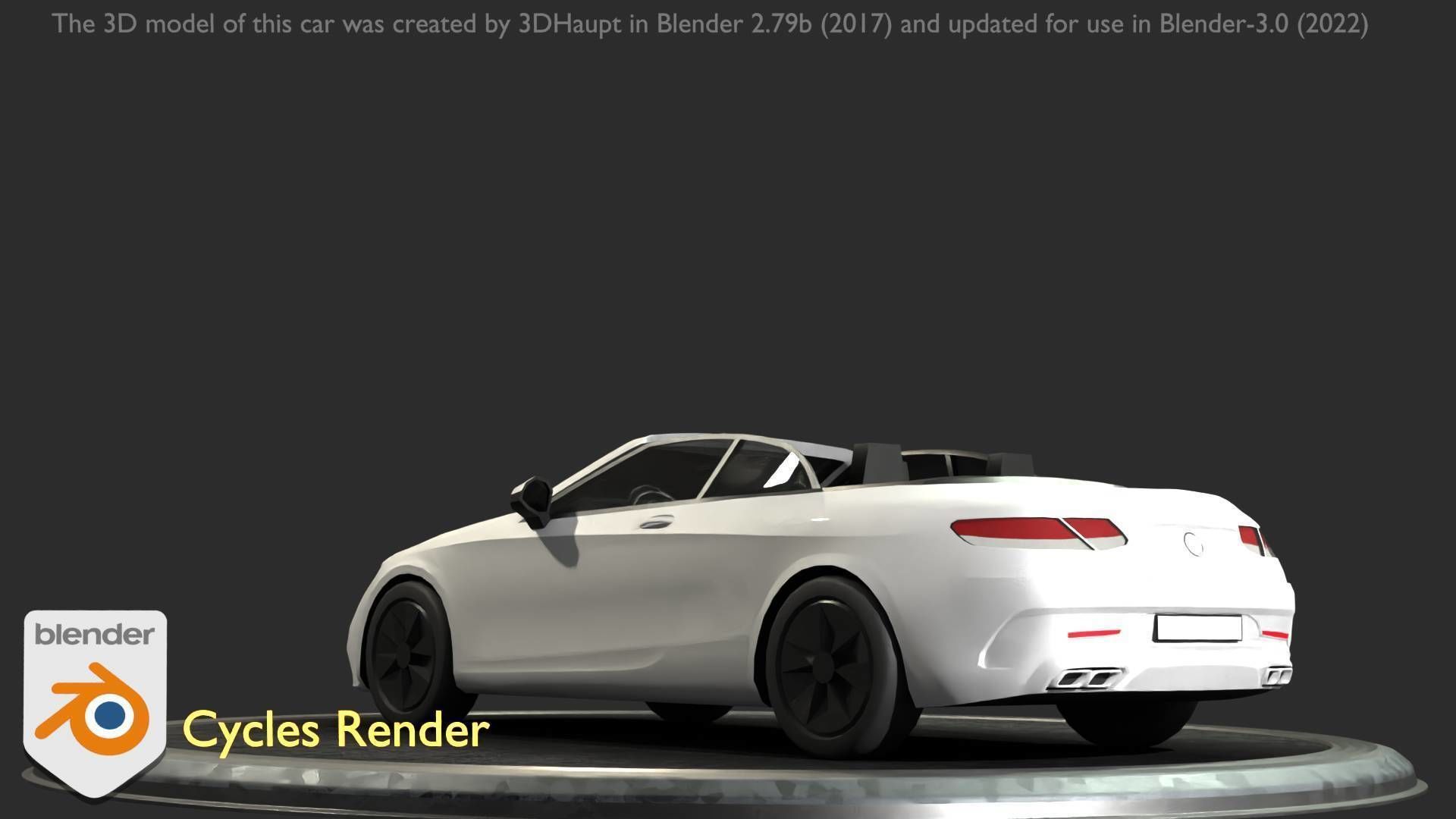 City Car 21 Upper Class Convertible Open Type-A White  Low-poly 3D model_3
