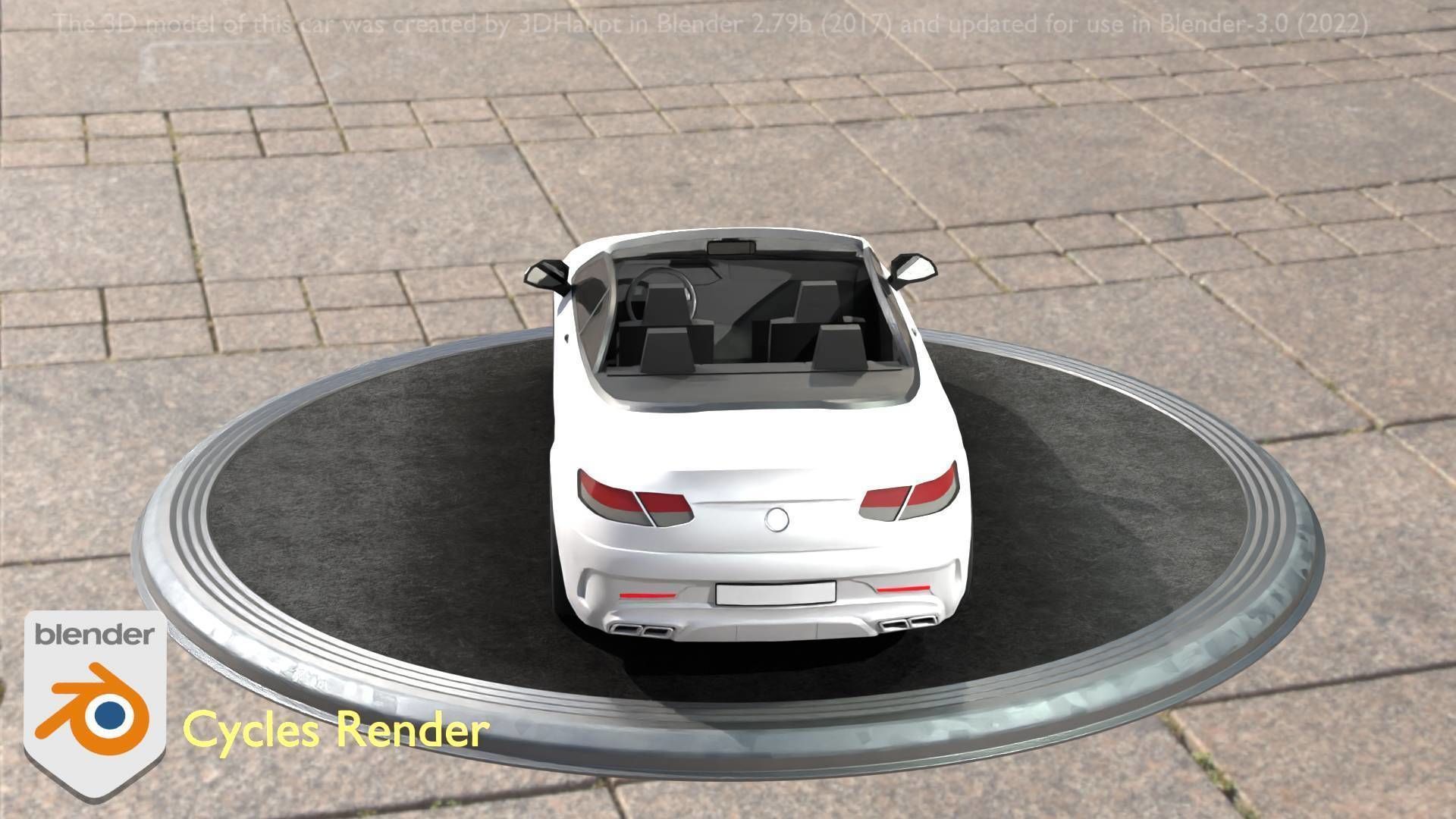 City Car 21 Upper Class Convertible Open Type-A White  Low-poly 3D model_48