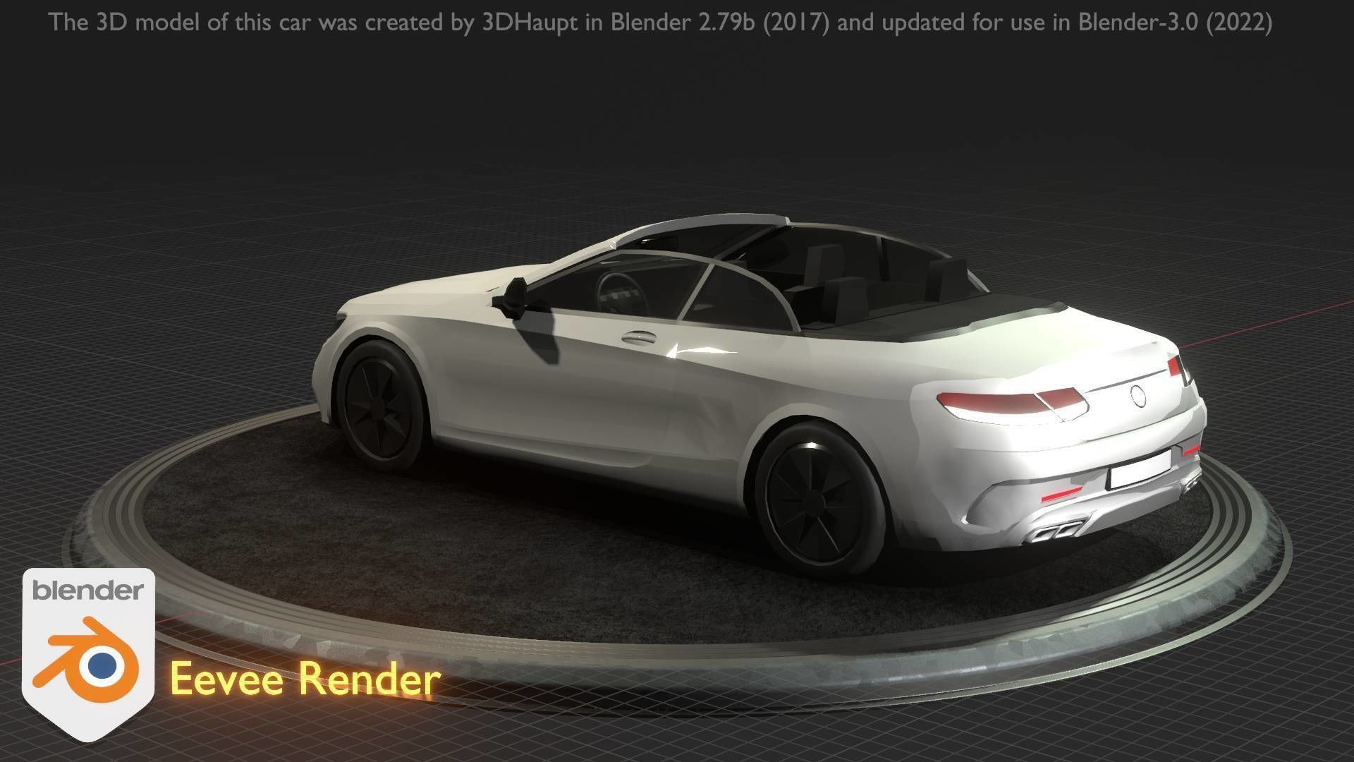 City Car 21 Upper Class Convertible Open Type-A White  Low-poly 3D model_89