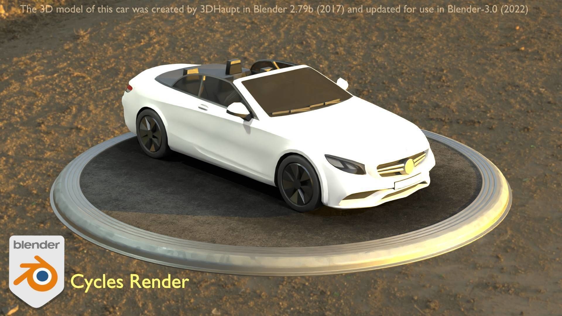 City Car 21 Upper Class Convertible Open Type-A White  Low-poly 3D model_39
