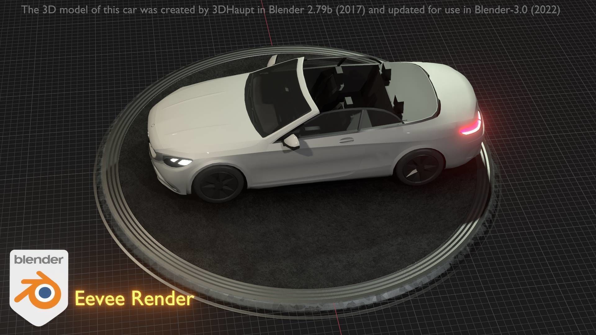 City Car 21 Upper Class Convertible Open Type-A White  Low-poly 3D model_98