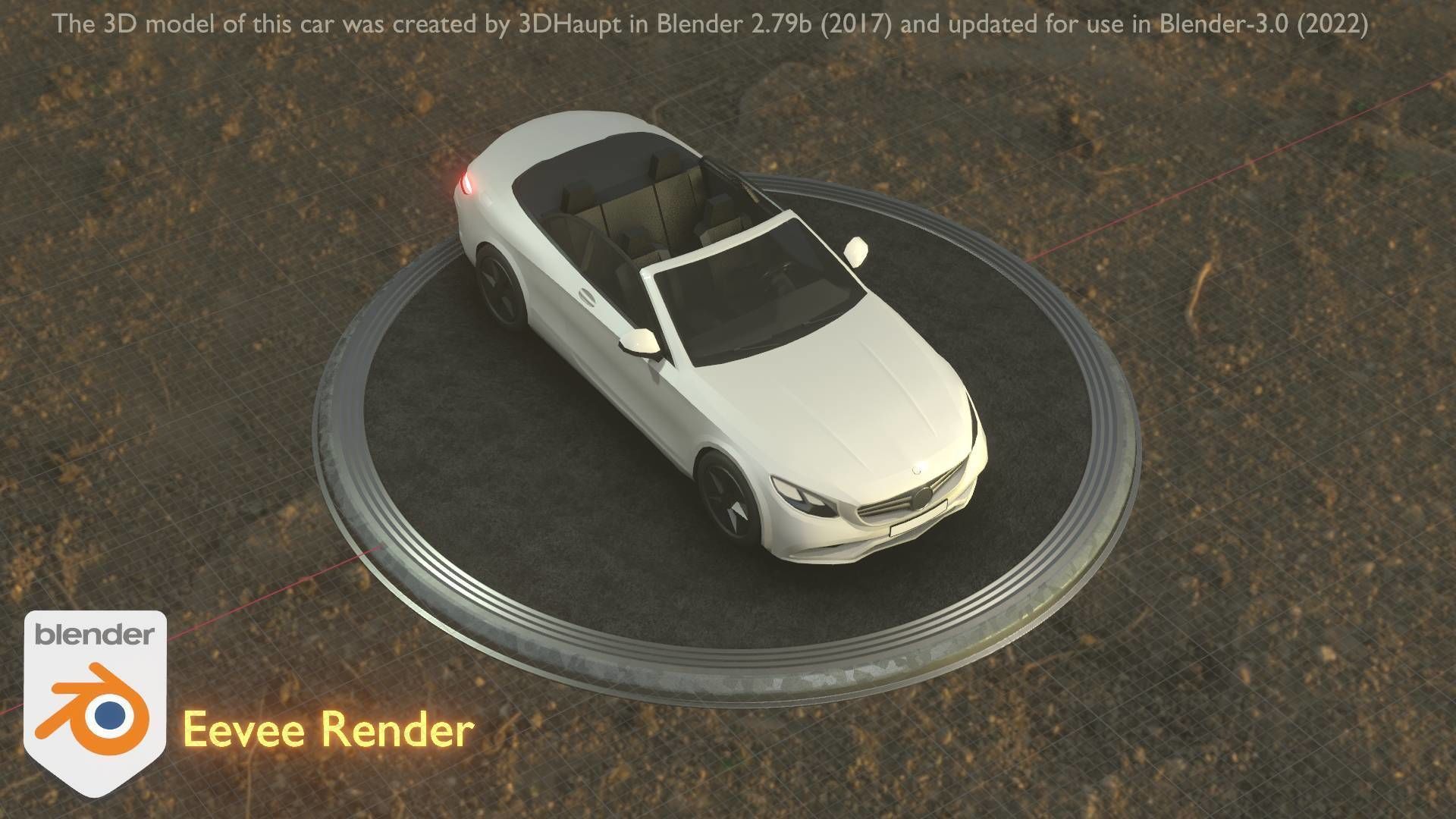 City Car 21 Upper Class Convertible Open Type-A White  Low-poly 3D model_72