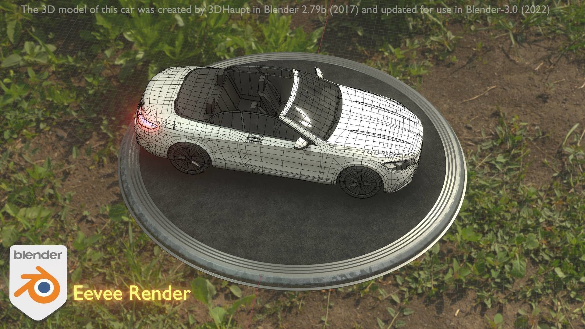 City Car 21 Upper Class Convertible Open Type-A White  Low-poly 3D model_63