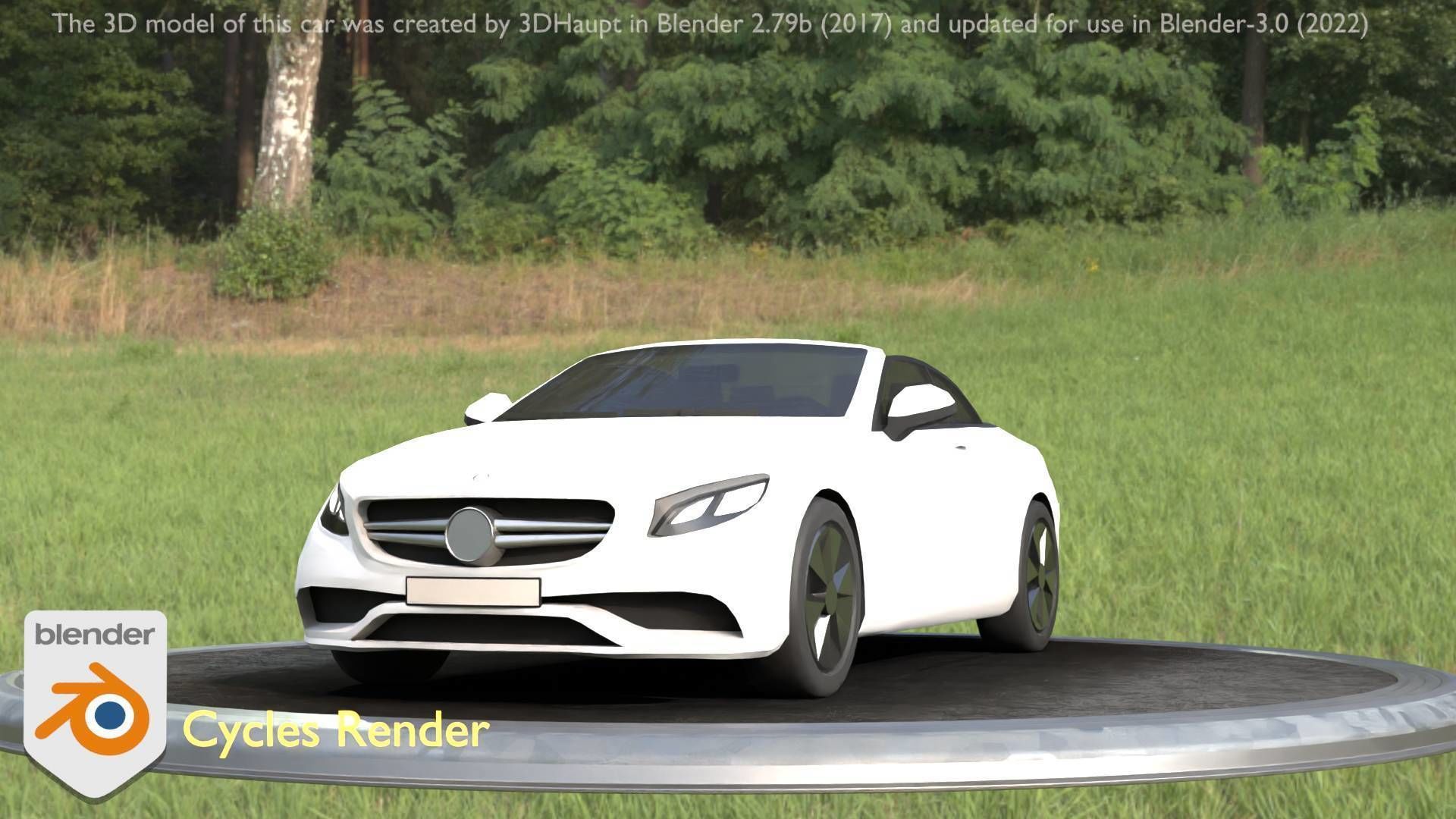 City Car 21 Upper Class Convertible Open Type-A White  Low-poly 3D model_2