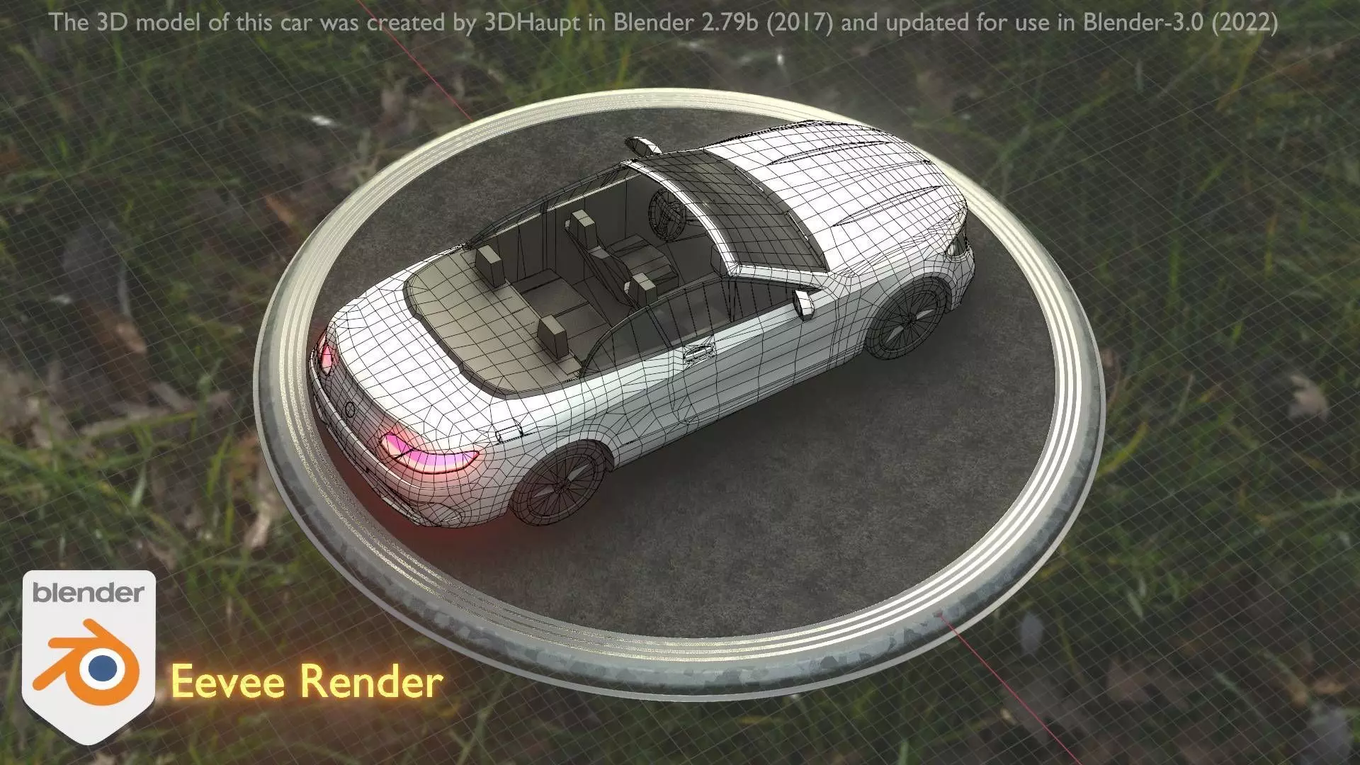 City Car 21 Upper Class Convertible Open Type-A White  Low-poly 3D model_0