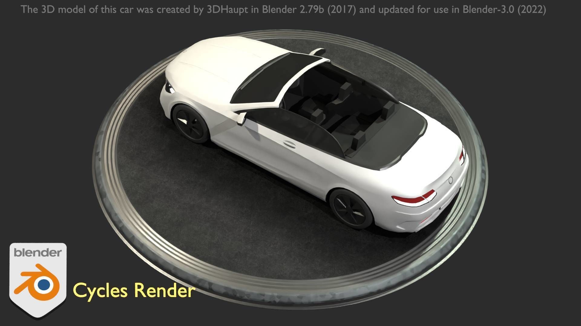 City Car 21 Upper Class Convertible Open Type-A White  Low-poly 3D model_55