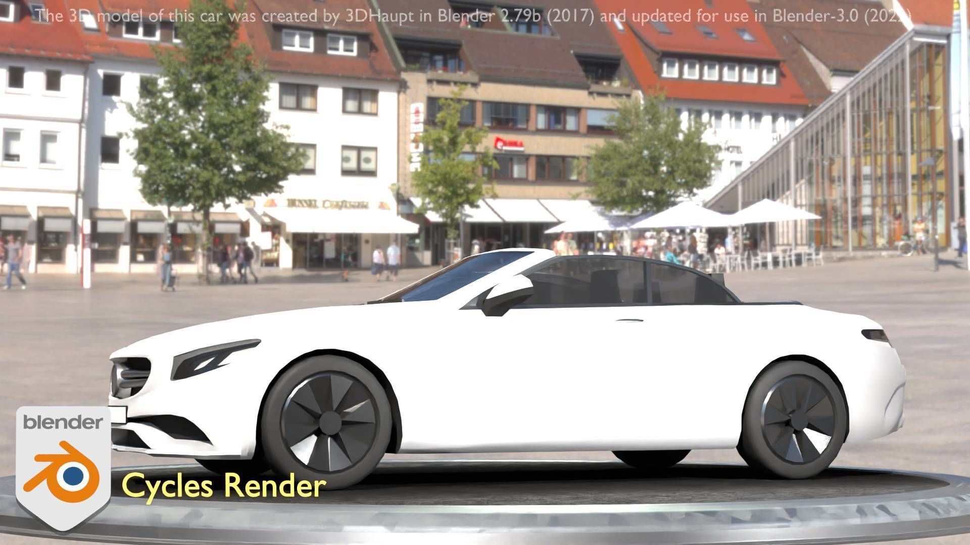 City Car 21 Upper Class Convertible Open Type-A White  Low-poly 3D model_84