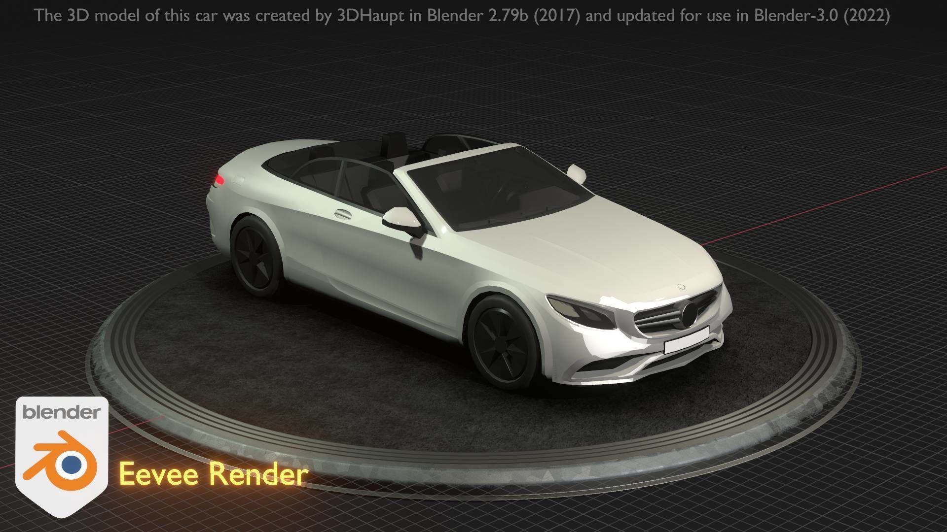 City Car 21 Upper Class Convertible Open Type-A White  Low-poly 3D model_80