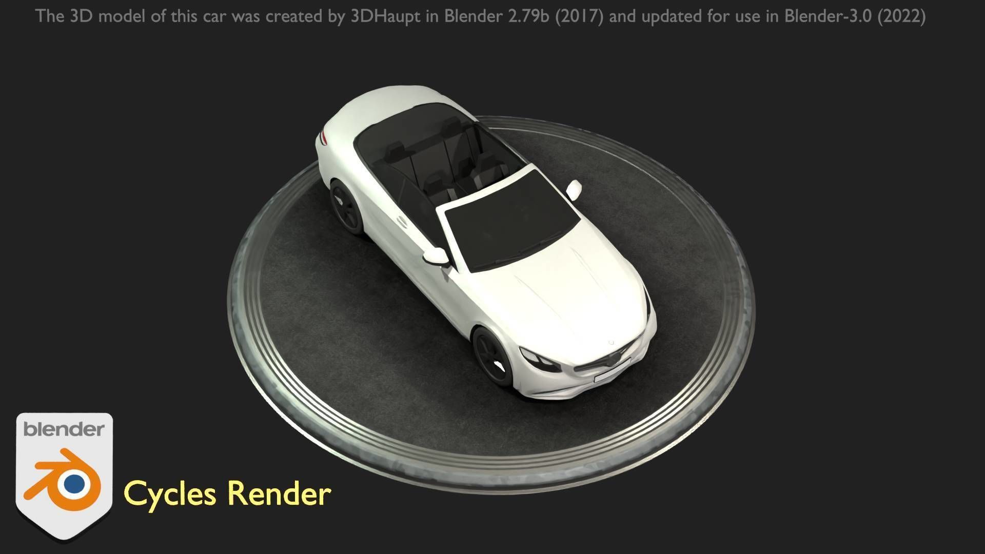 City Car 21 Upper Class Convertible Open Type-A White  Low-poly 3D model_19