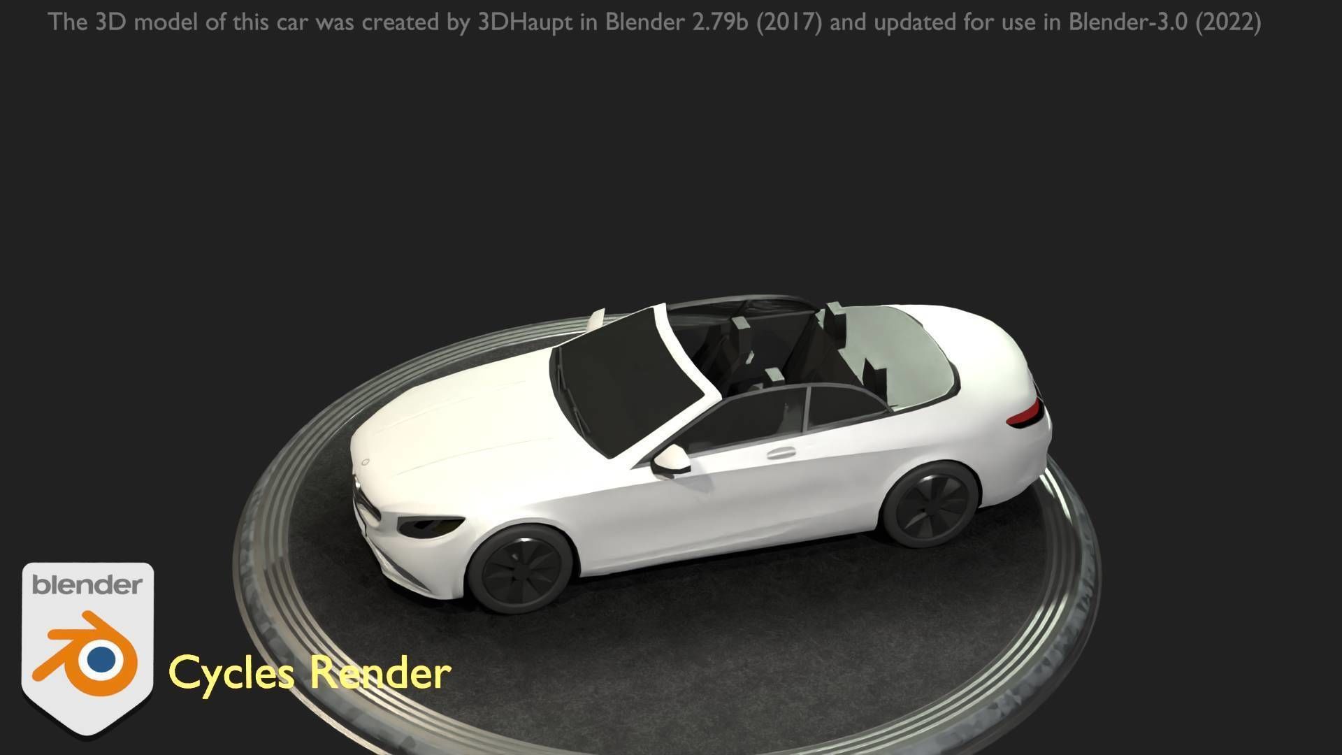 City Car 21 Upper Class Convertible Open Type-A White  Low-poly 3D model_13