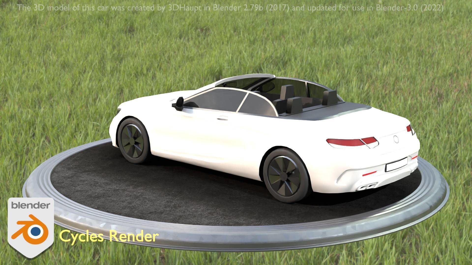 City Car 21 Upper Class Convertible Open Type-A White  Low-poly 3D model_43