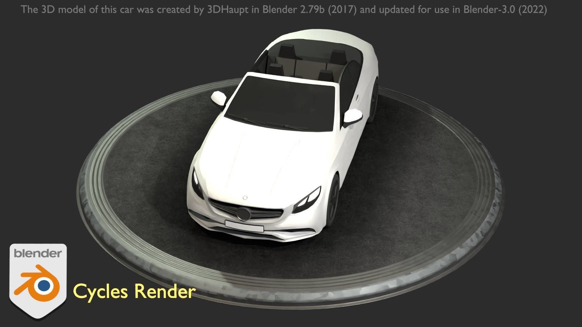 City Car 21 Upper Class Convertible Open Type-A White  Low-poly 3D model_92