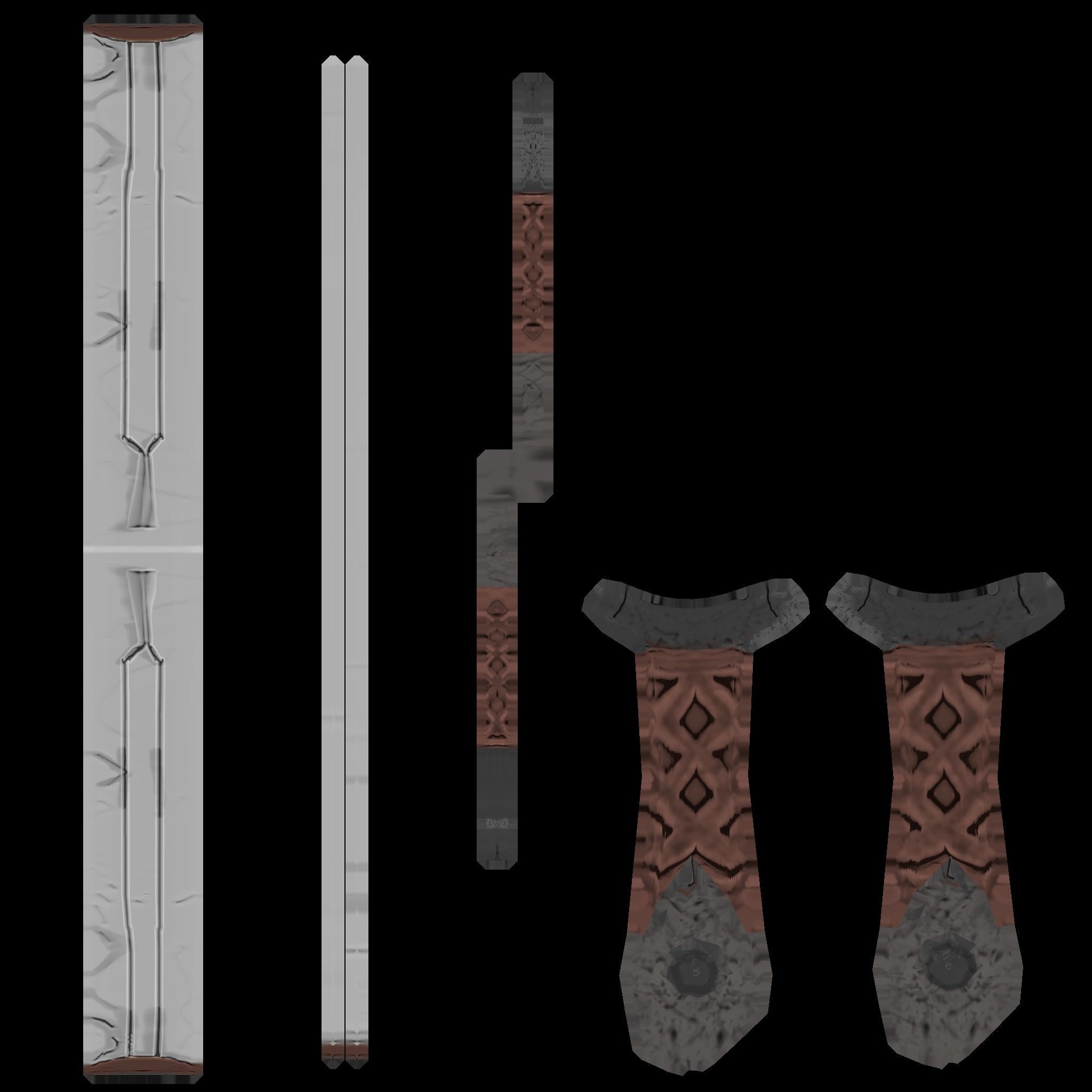 Low Poly Swords four Low-poly 3D model_5