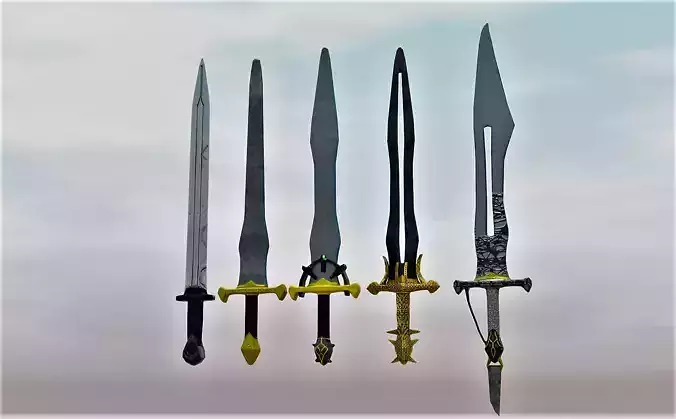Low Poly Swords four
